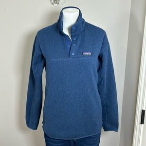 Patagonia Womens Better Sweater Marsupial Pullover Lightweight Woolly Blue Sz M